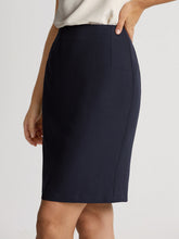 High Waisted Solid Colored Pencil Midi Skirt